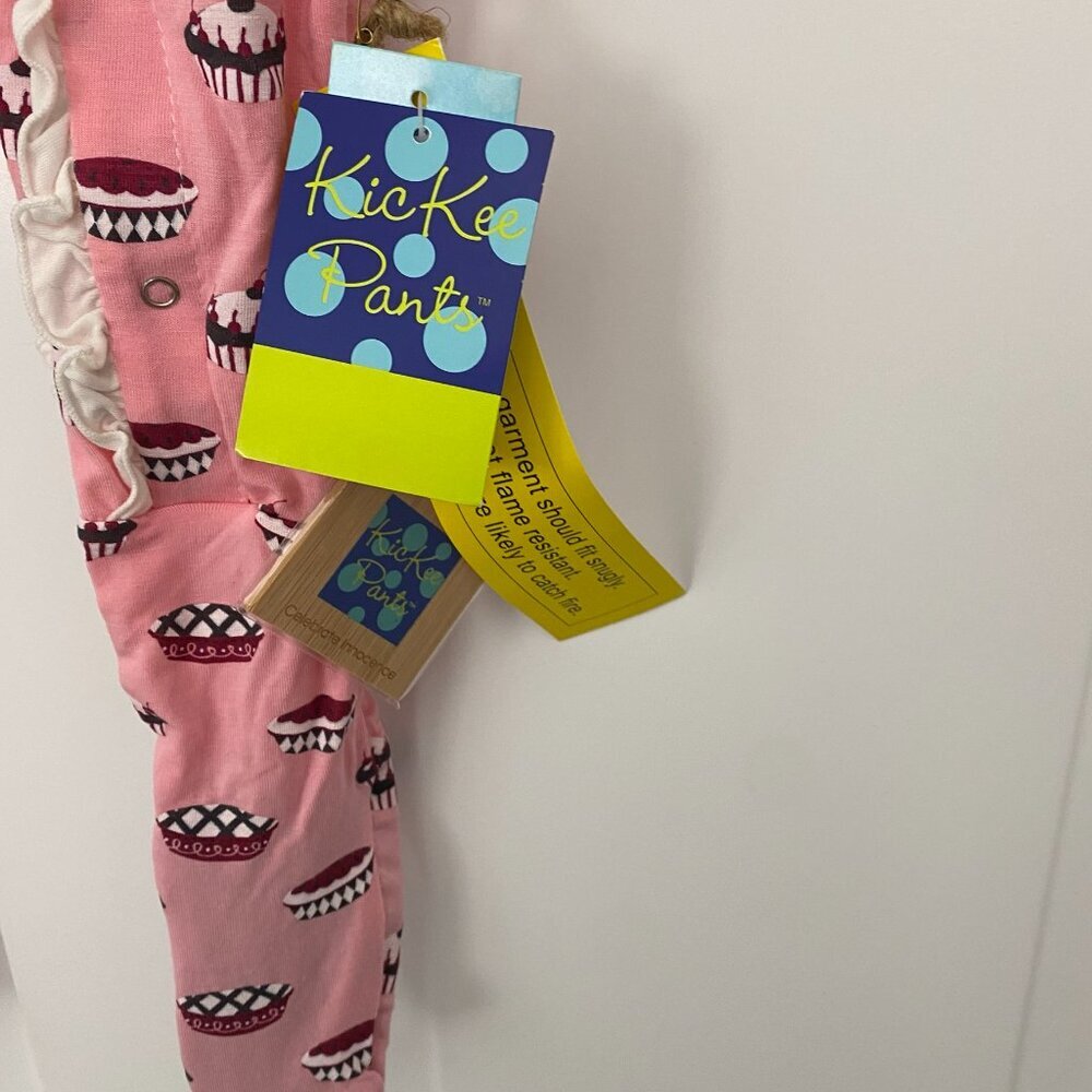 NWT Kickee Pants Ruffle Footie Pink Lotus Pie 18-24 months snap - Picture 8 of 8